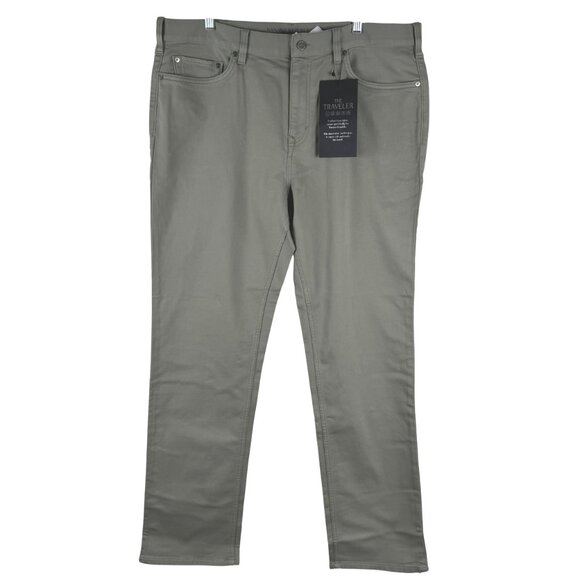 Banana Republic The Traveler Slim Pants Mens 38x34 Green Stretch NWT PT-2611 - Picture 1 of 16